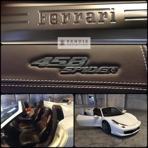 Oprava koženej autosedačky - Ferrari 458 SPIDER