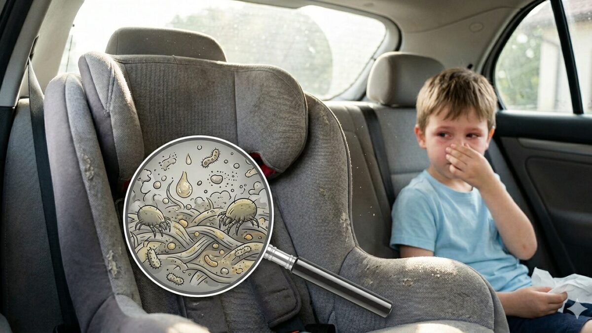 roztoče v autosedačkách deti alergie