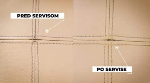 čistenie a oprava koženej sedačky servis pred po